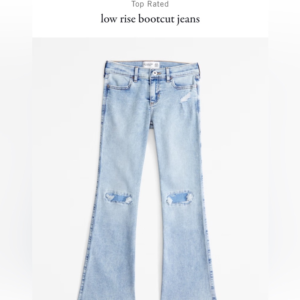 Abercrombie & Fitch Kids Low Rise Boot Cut Jeans in 7/8 Long in excellent shape!